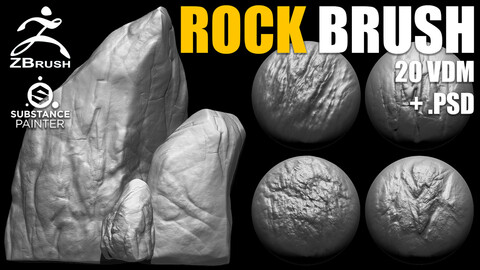 ZBrush Rock and Stone VDM Brushes