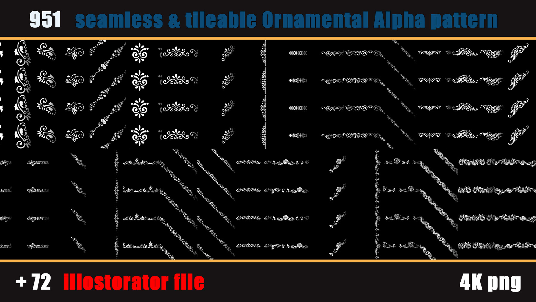 ArtStation - 951 seamless and tileable Ornamental Alpha patterns + 72 ...