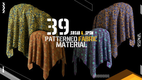 39 patterned fabric material(vol.2) _ .sbsar & .spsm