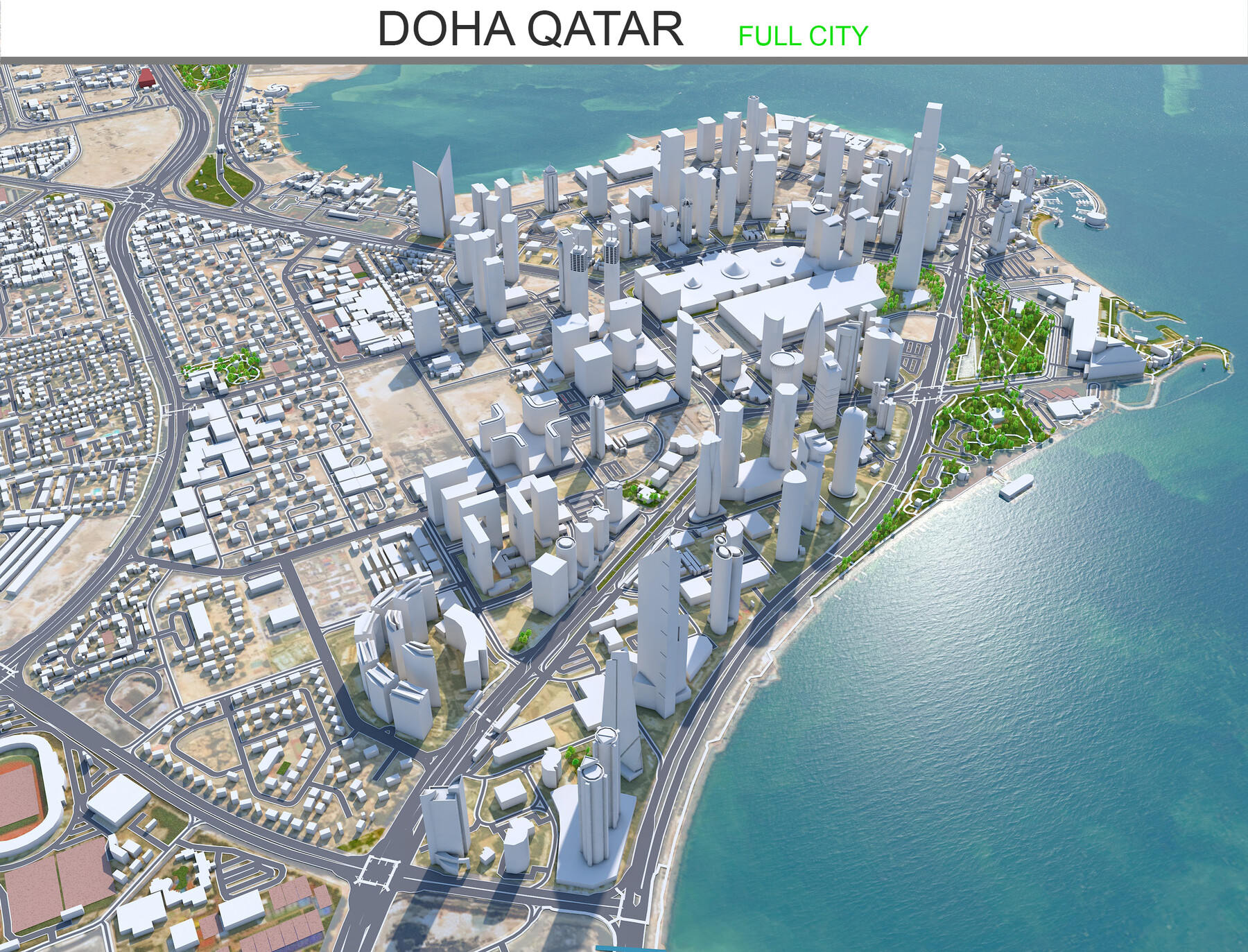 ArtStation - Doha city Qatar 3d model 50km  Resources