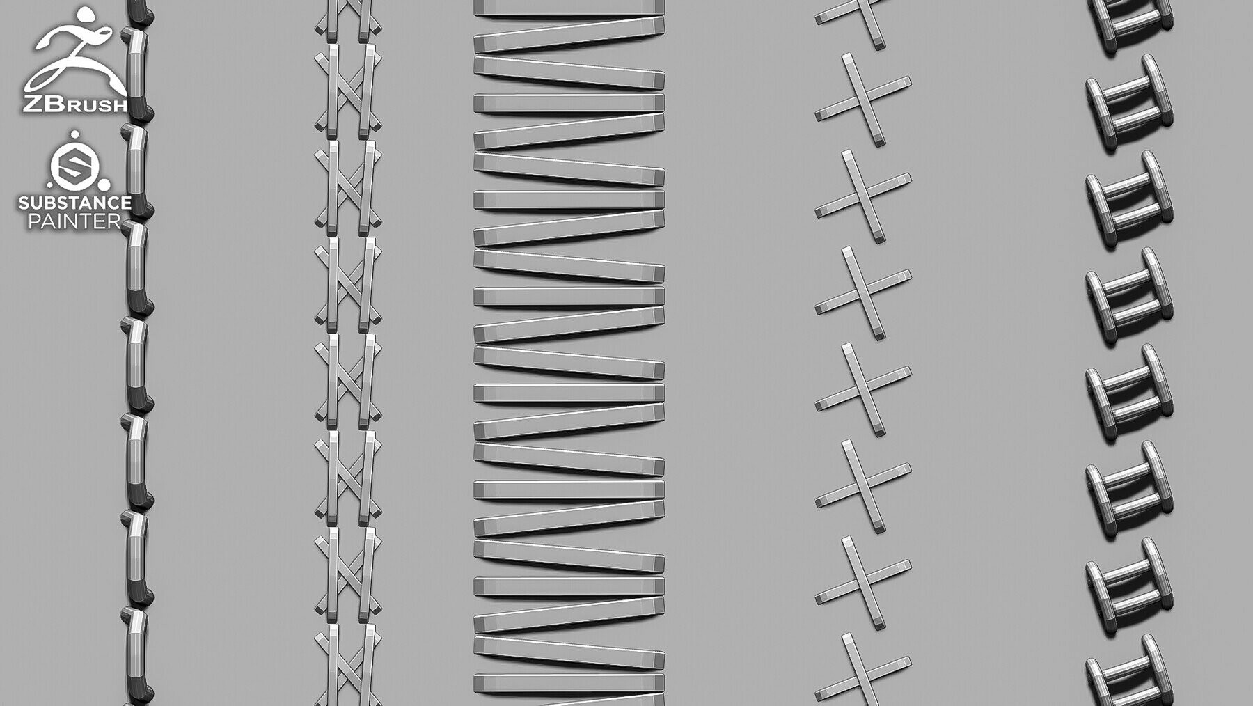 15 IMM Stitches Brush Vol.2 for Zbrush and Substance (+ PSD, OBJ) preview 1