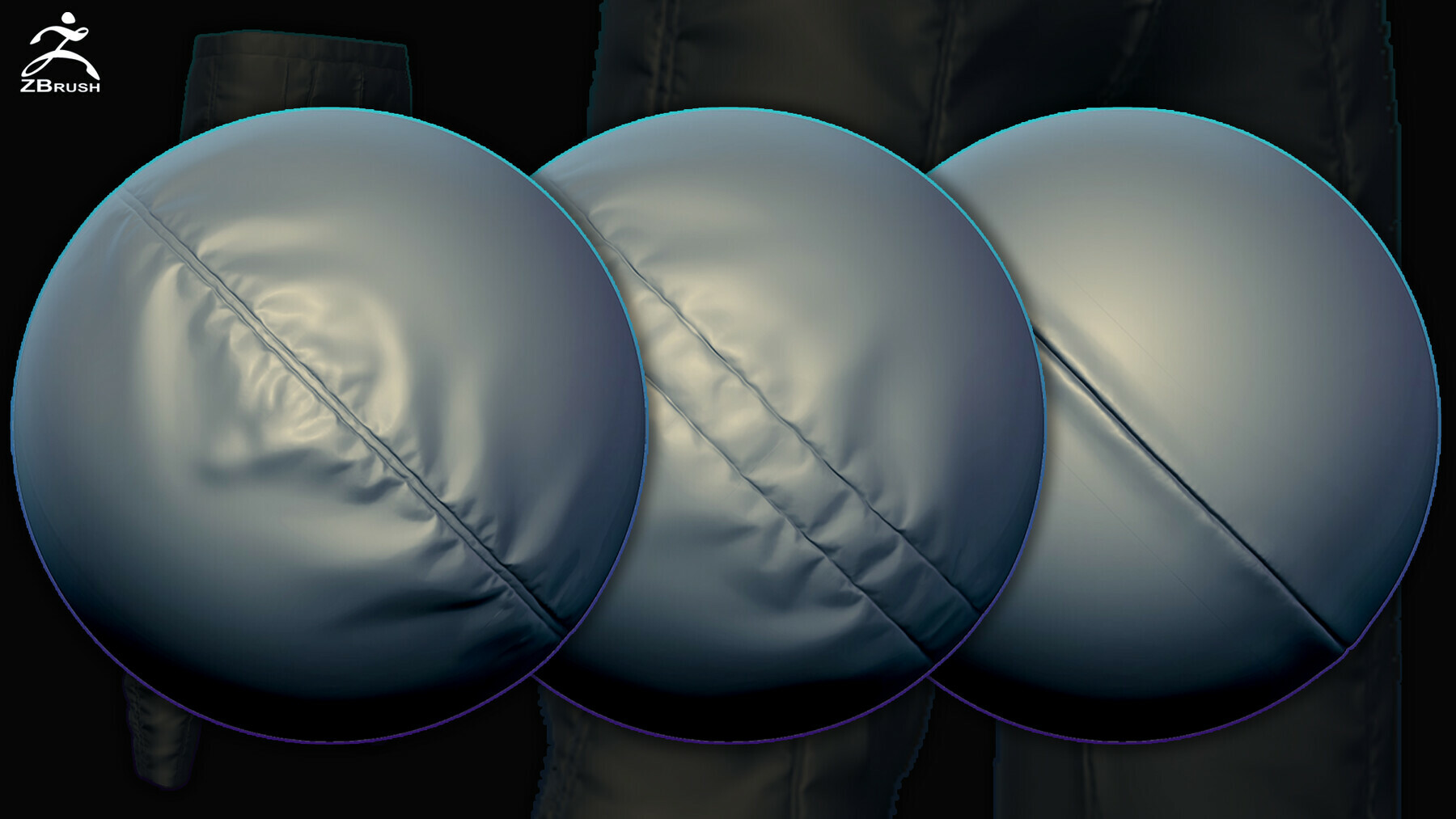 Seam and Folds Brushes for ZBrush (ZBP & PSD) preview 1