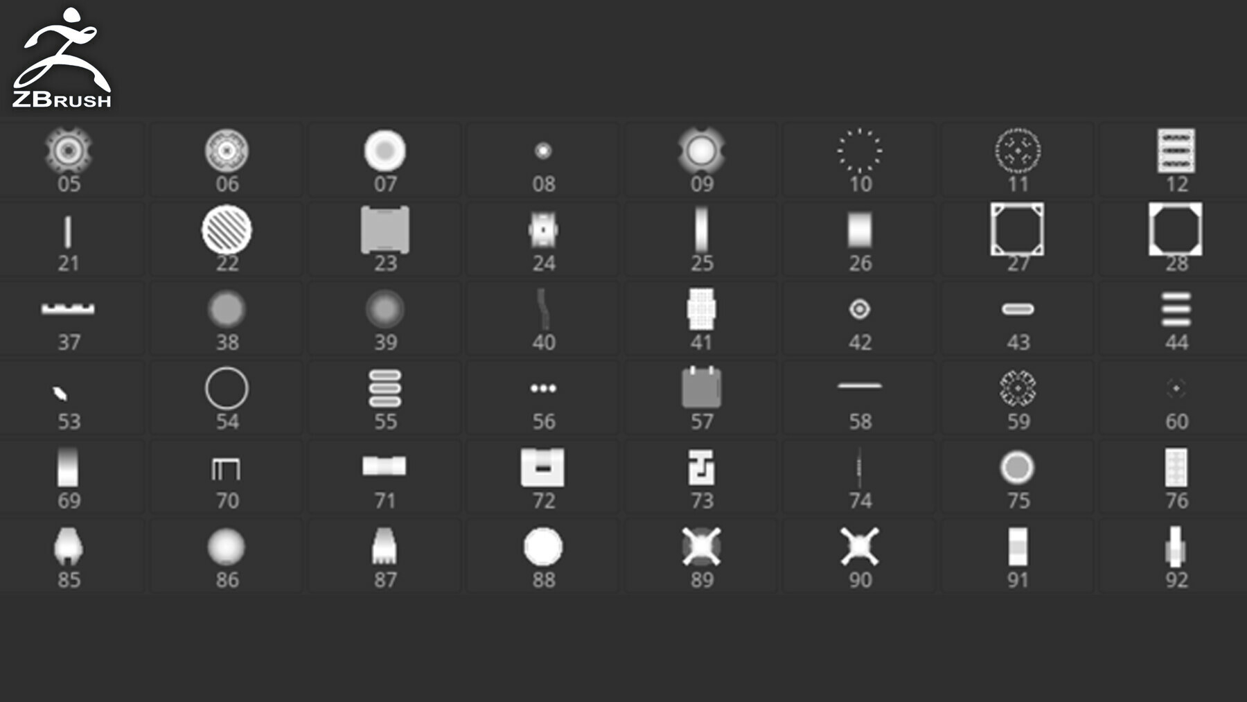 100+ Hard-Surface Alphas (ZBrush, Substance) preview 1