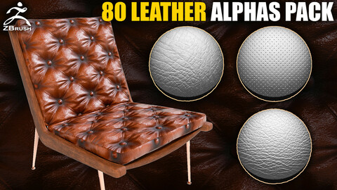 80 Leather Alphas Pack (ZBrush, Substance)