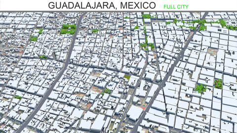 Guadalajara city Mexico 3d model 50 km