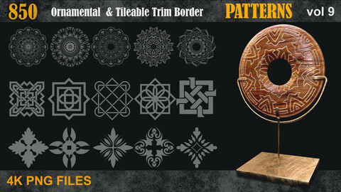 850 Ornamental & Tileable Trim Border  Patterns vol9