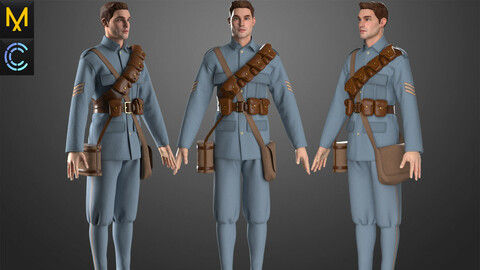 Military Outfit Male OBJ mtl FBX ZPRJ