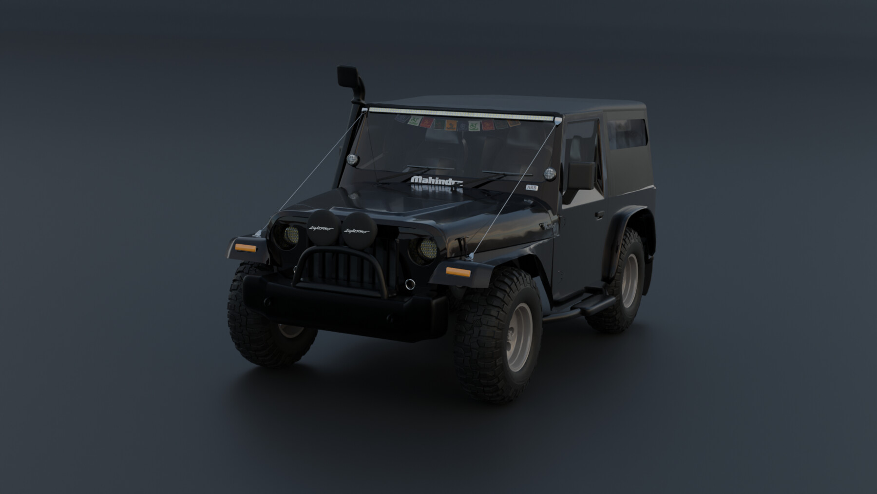 Dr dark mt Mahindra Thar Jeep Textured Model Download Now