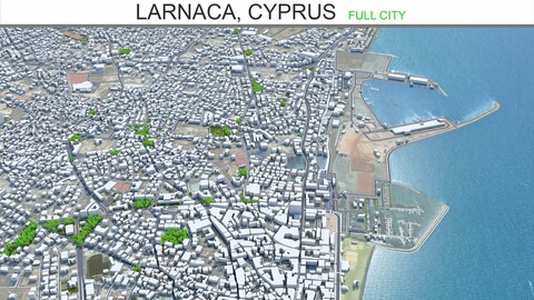 Larnaca city Cyprus 3d model 30km