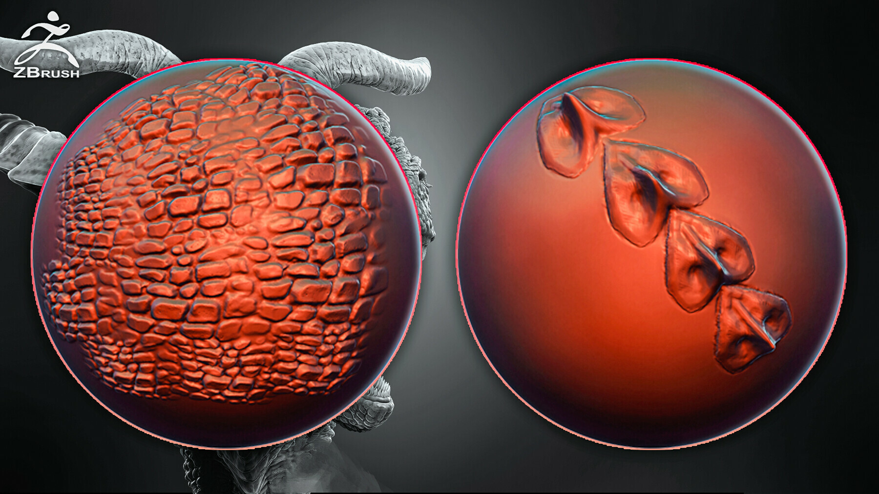 ZBrush Dragon Skin Alphas and VDM Brush preview 3