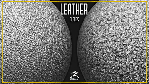 20 Leather Alphas Vol.6 (ZBrush, Substance, 2K)