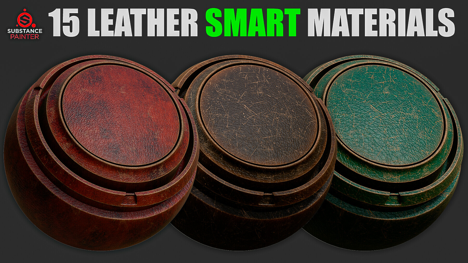 15 Leather Smart Materials for Substance Painter preview