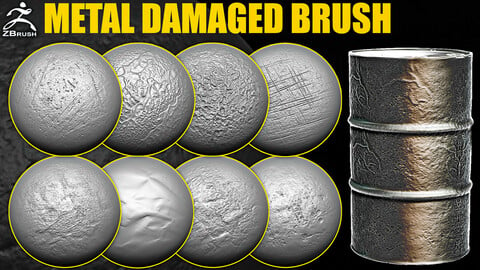 Metal Damaged Brush for ZBrush