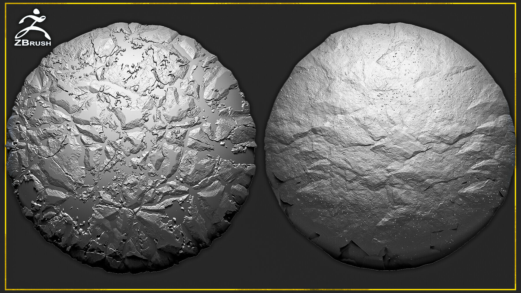 20 Rock Tileable Alphas (ZBrush, Substance) preview 2