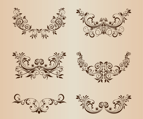 ArtStation - Vector Set of Floral Decorative Ornament Elements ...