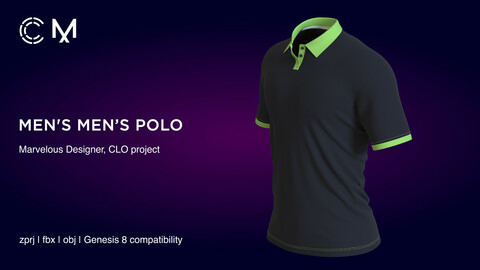 Men's Polo Shirt | Marvelous Designer | CLO3D project