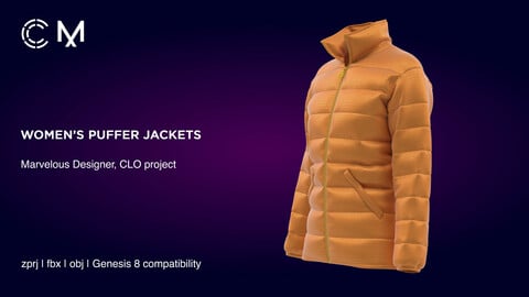 Women's Puffer Jackets | Marvelous Designer | CLO3D project