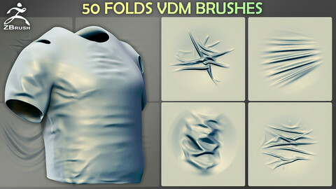 50 Folds VDM Brushes for ZBrush