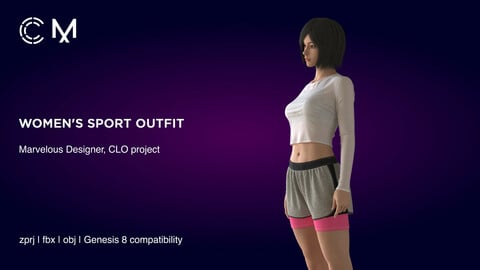 Women's Sport Outfit | Marvelous Designer | CLO3D project