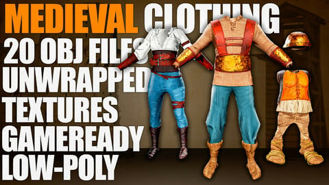 Medieval Clothing Models (Meshes, Textures, Low-Poly)
