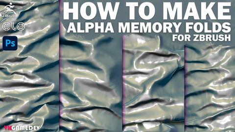 TUTORIAL - How To Make Memory Folds Alphas?! Bonus - 37 Alphas for ZBrush.