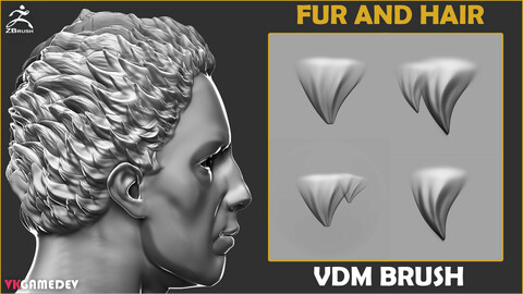 Hair and Fur VDM Brush for ZBrush