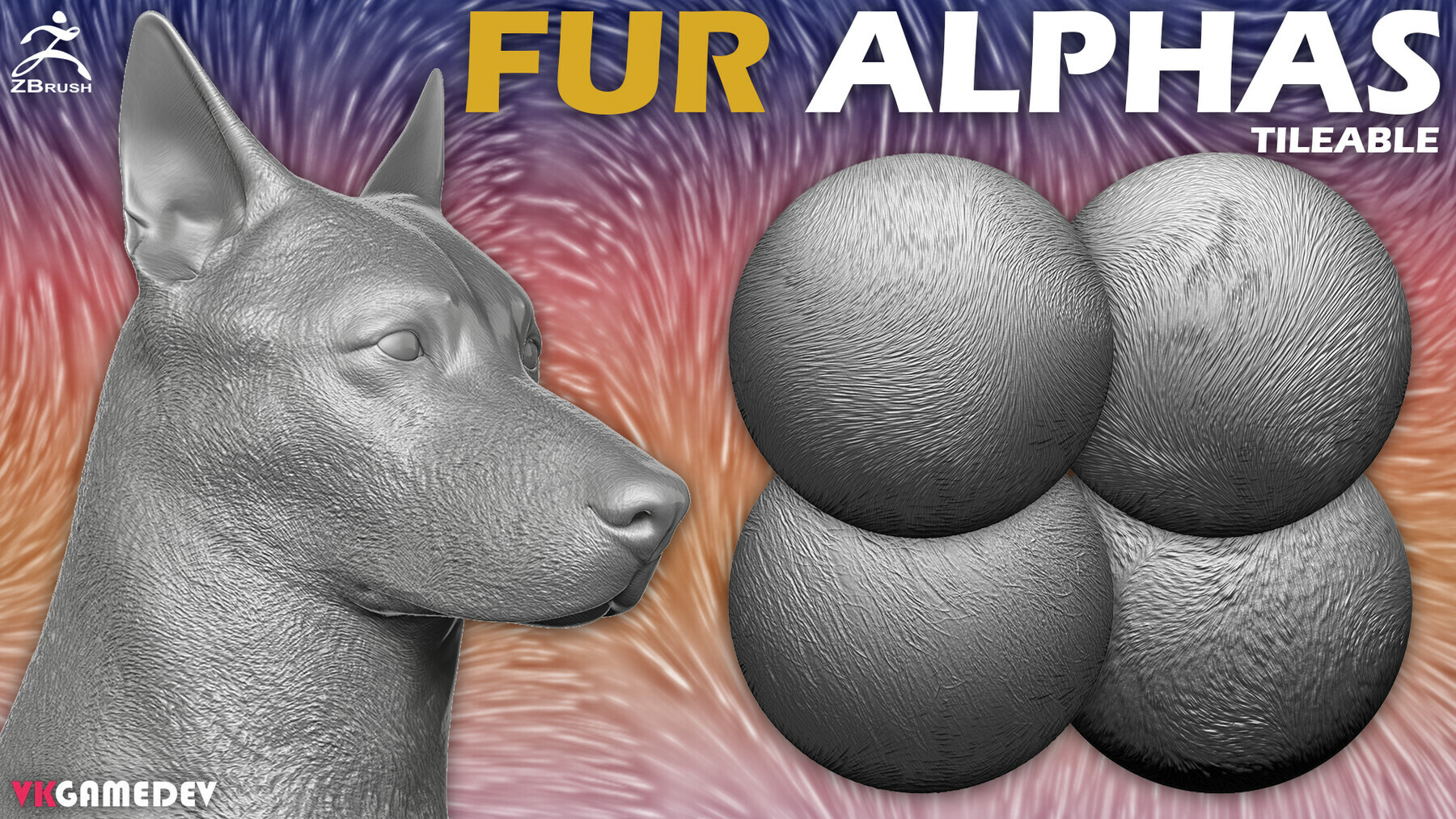 100+ Fur and Hair Alphas and Brush Bundle preview 2