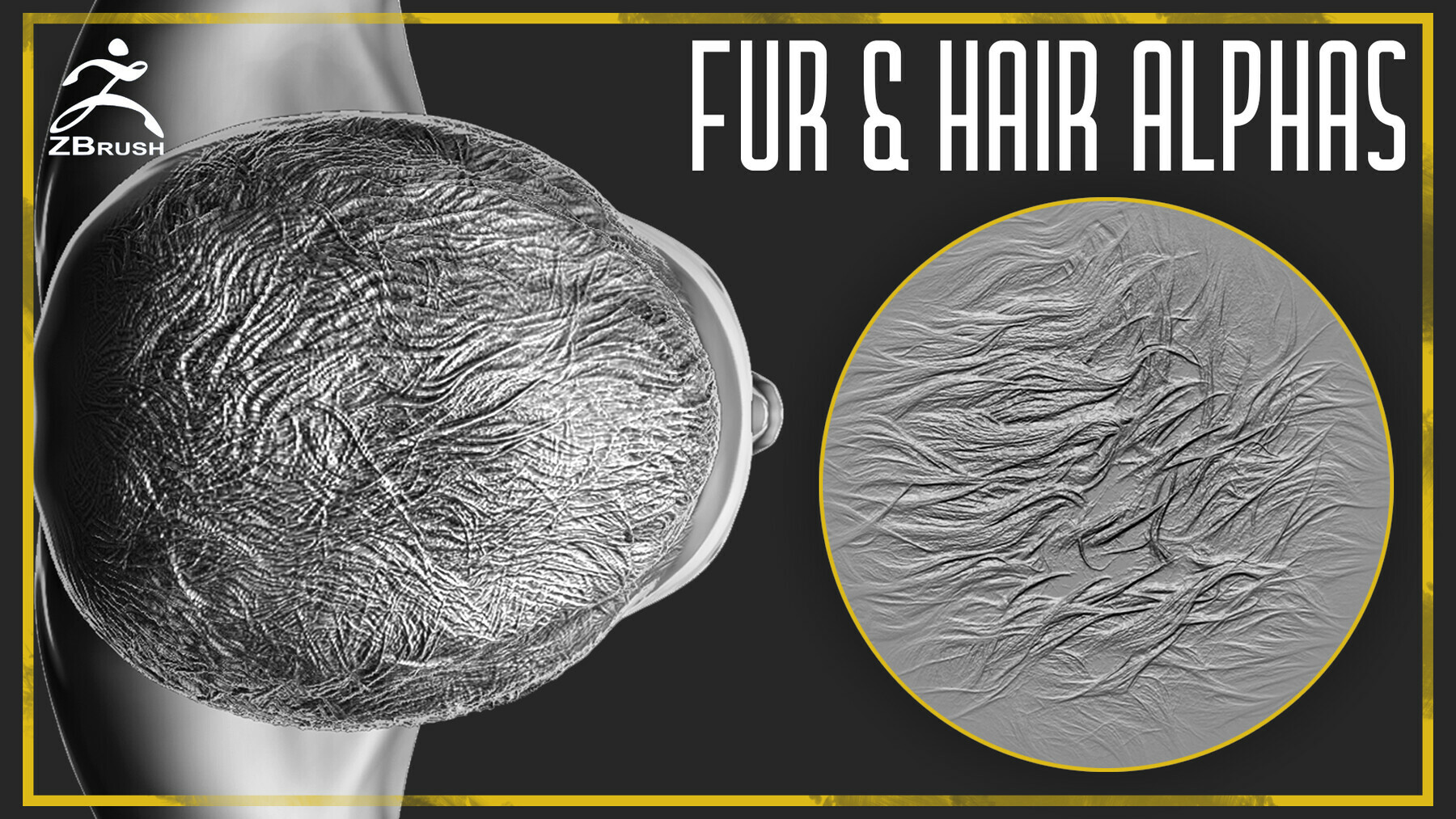 100+ Fur and Hair Alphas and Brush Bundle preview 3