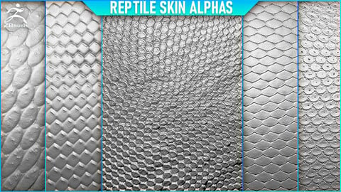 Reptile Skin Alphas Tileable vol. 3 (ZBrush, 2K)