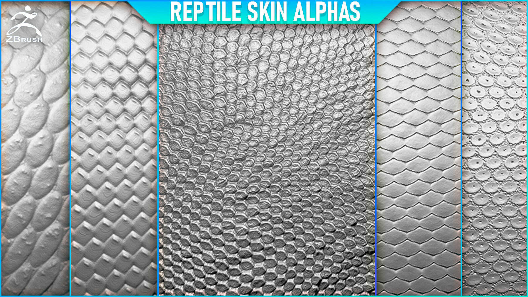 Reptile Skin Alphas Tileable vol. 3 (ZBrush, 2K) preview