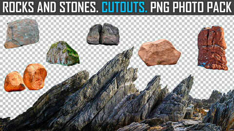 Rocks and Stones Cutouts - PNG Photo Pack