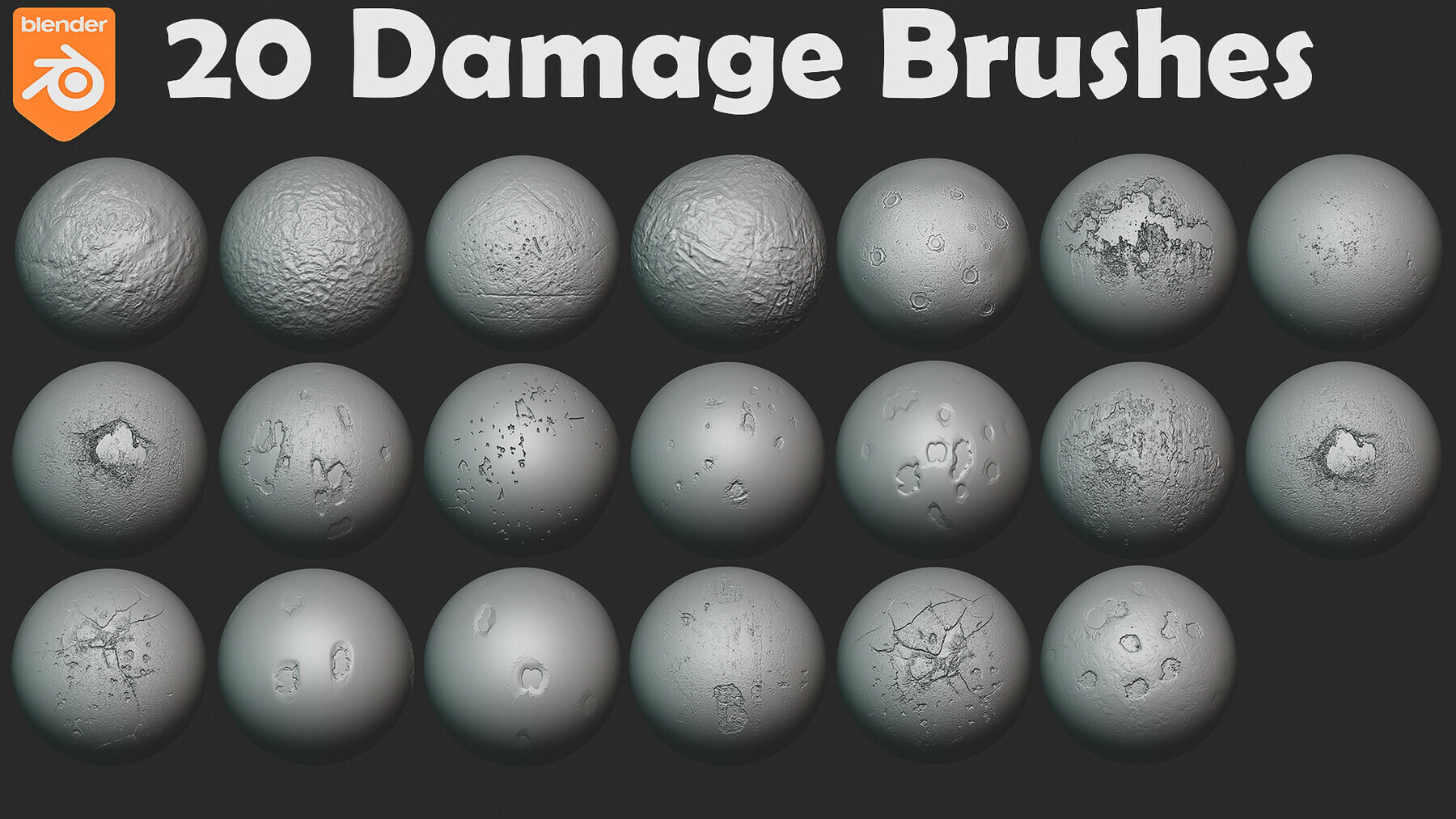 Damage Brushes For Blender. Asset Browser. preview 2