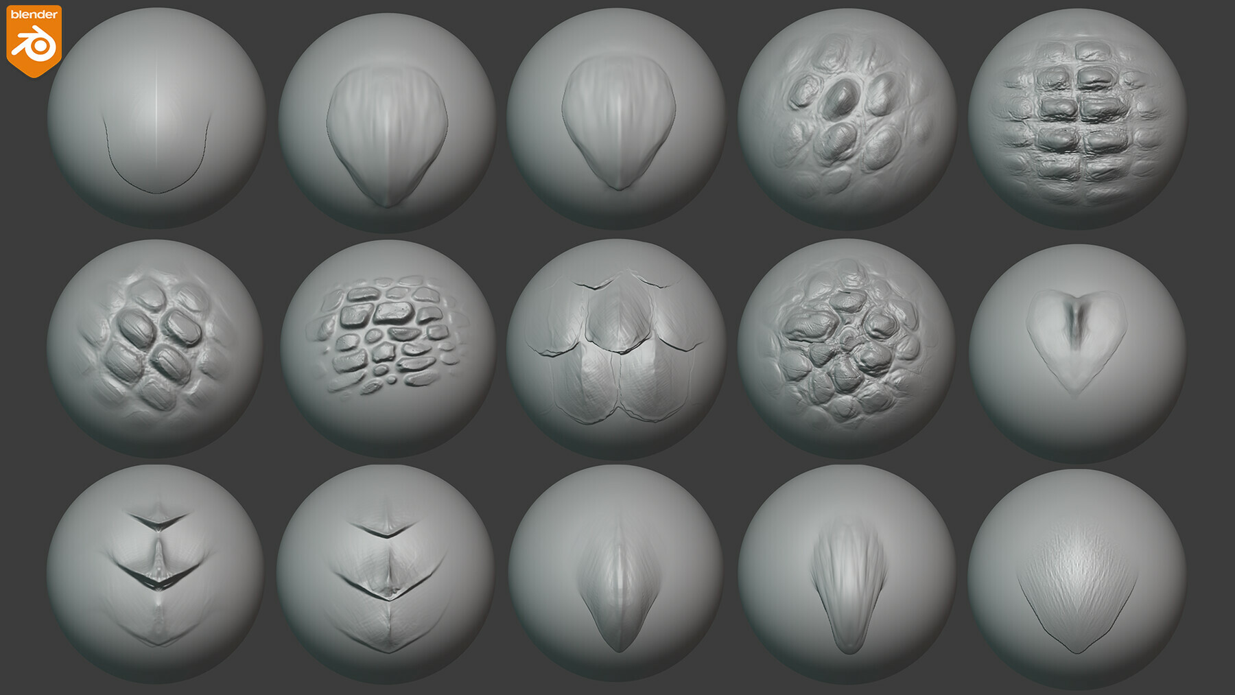 Dragon Skin Brushes For Blender. Asset Browser. preview 2