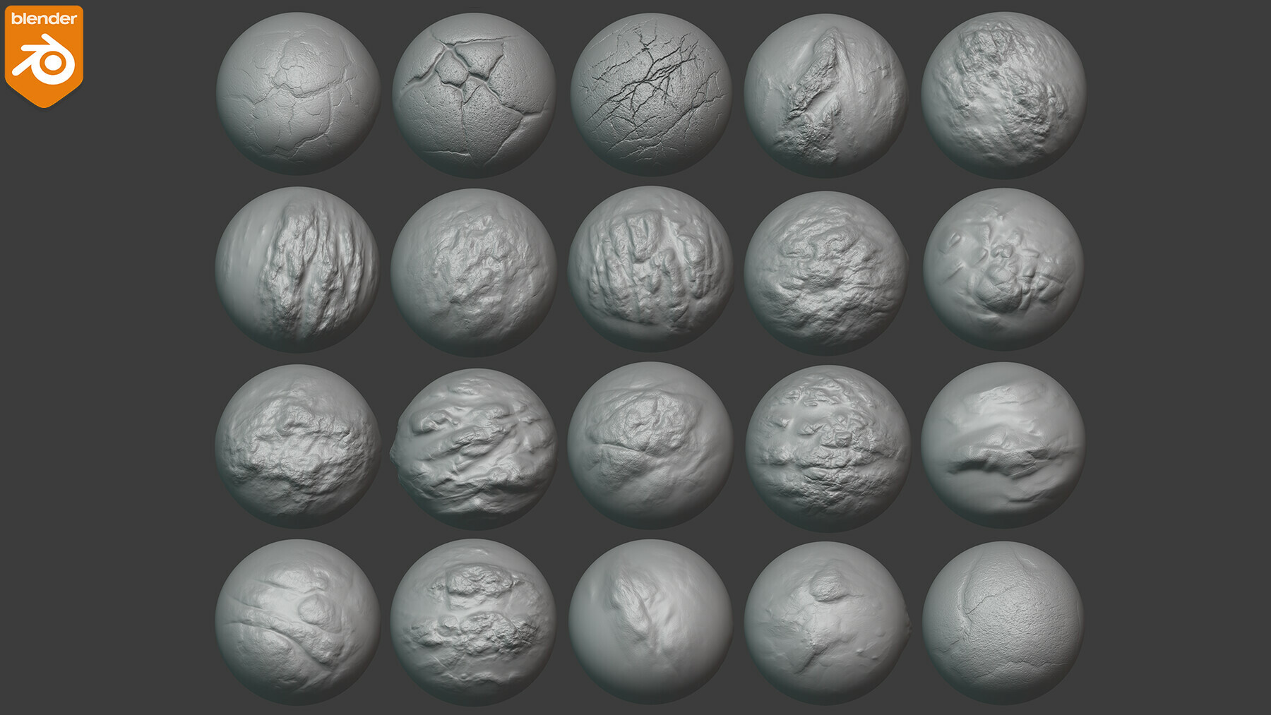 Rock And Stone Brushes For Blender. Asset Browser. preview 3