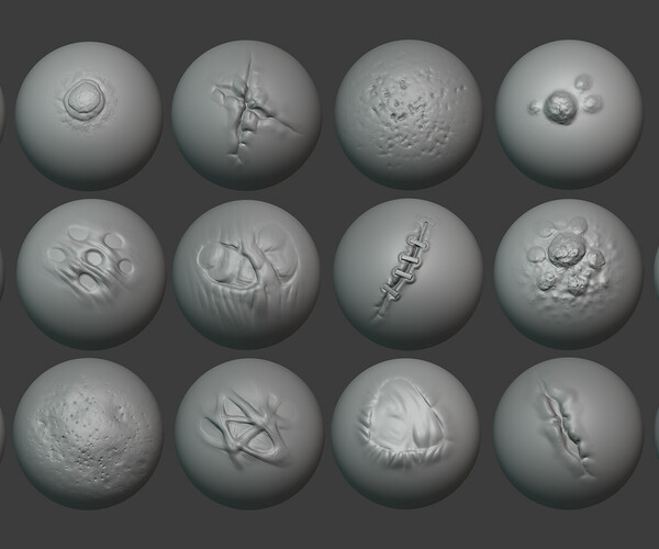ArtStation Wounds and Scars Brushes for Blender Brushes