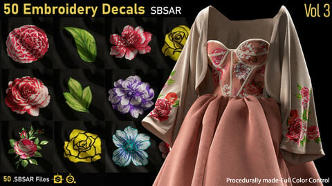 50-Embroidery Decals-SBSAR-Vol3