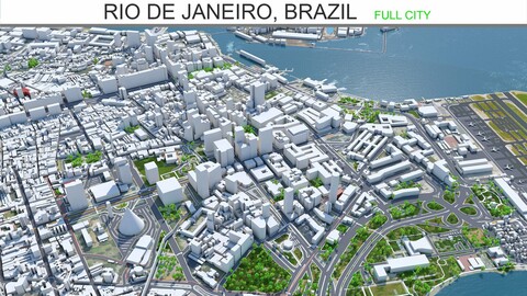 Rio de Janeiro city Brazil 3d model 80km
