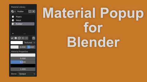 Blender Material Popup
