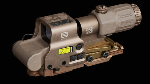 Eotech Exps3 - Wilcox Mount Game-Ready 3D Model