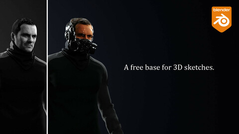 Male base model for 3D sketching (free blend file)