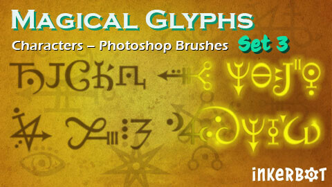Magical Glyphs - Characters 3 | Photoshop Brushes and Alphas