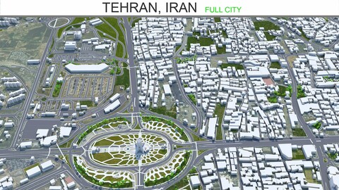 Tehran city Iran 3d model 60km