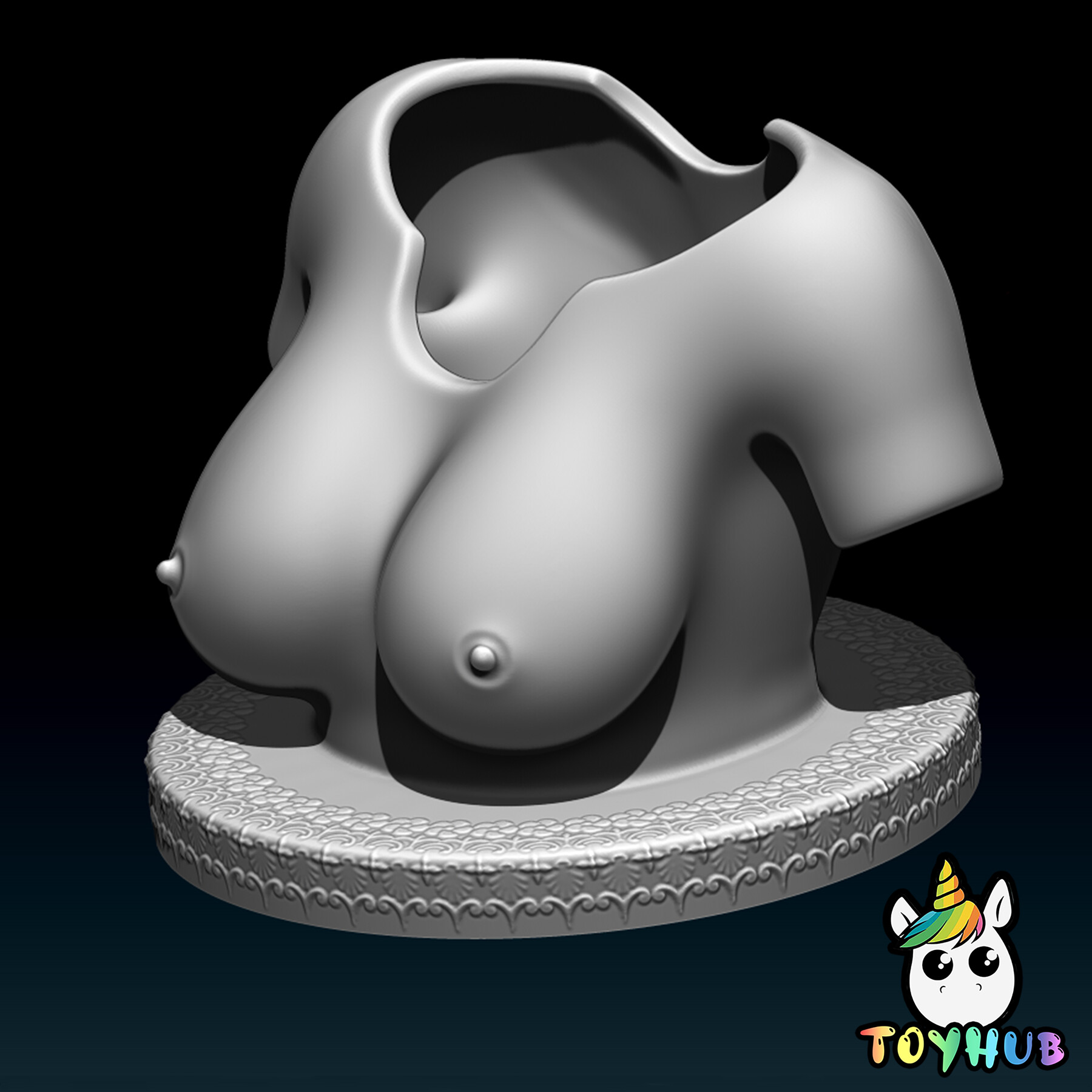 3D Printed Total Recall Triple Boobs Bust Statue Desk Ornament