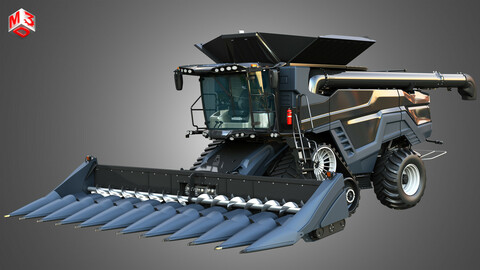 FENDT IDEAL with Corn Harvester Head