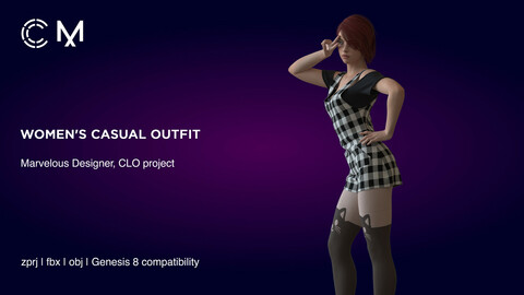 Women's Casual Outfit | Marvelous Designer | CLO3D project