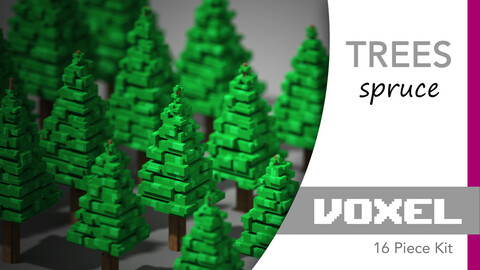 VOXEL Trees - Spruce Evergreen