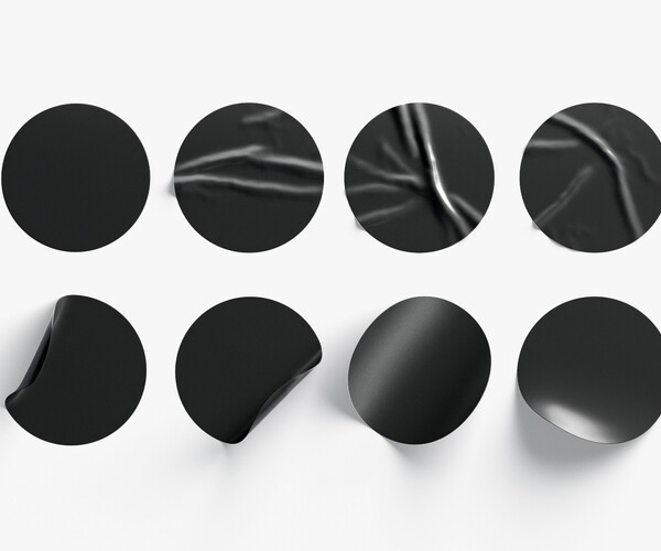 ArtStation - Black Stickers set - 8 adhesive sticky labels | Resources
