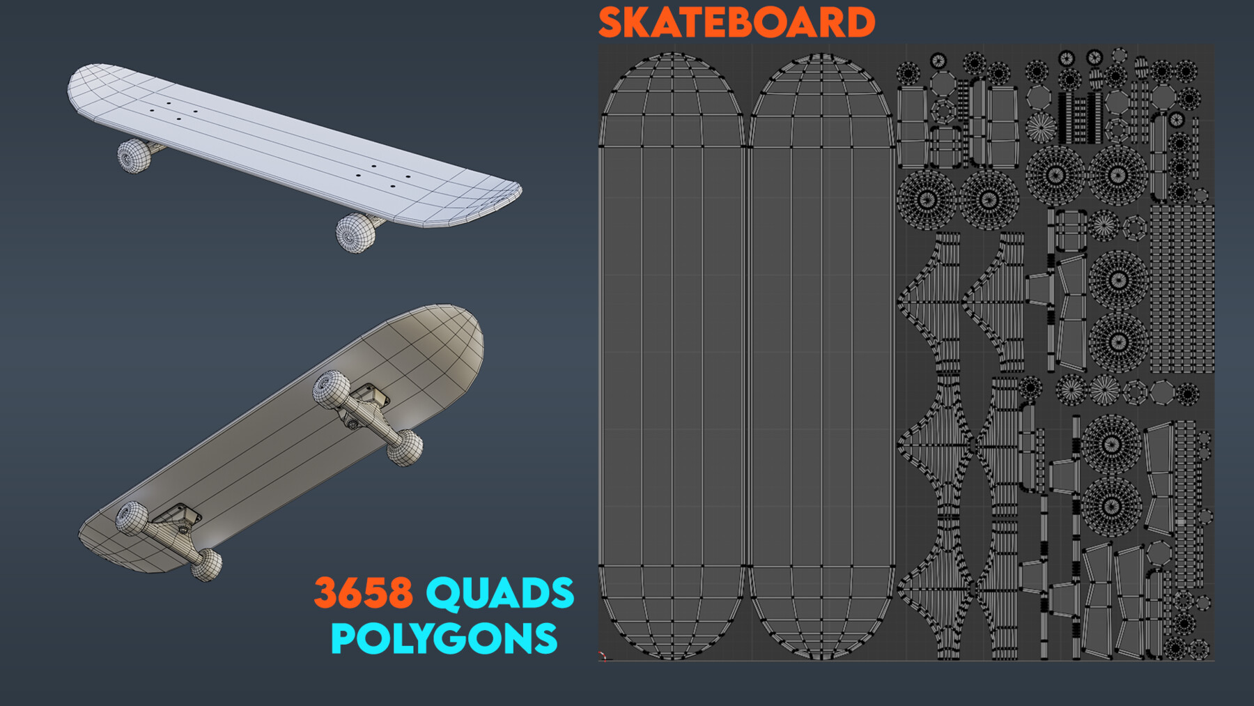 ArtStation Skateboard Models Base Mesh Game Assets File
