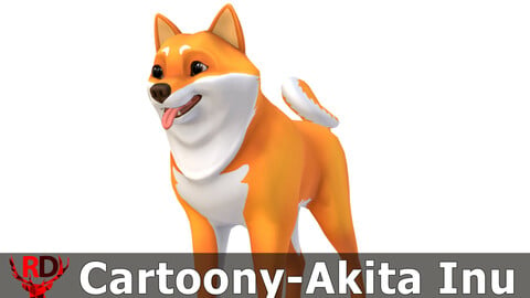 Cartoon Dog - Akita Inu