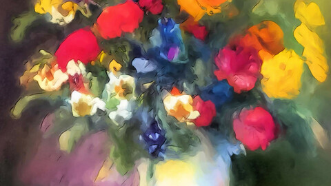 A romantic vase of flowers